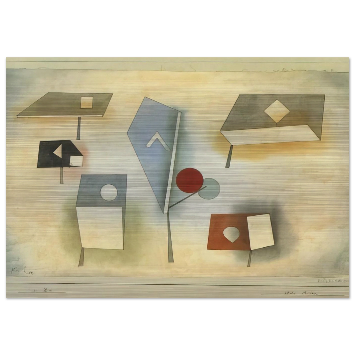 SIX SPECIES 1921 - Paul Klee Brushed Aluminum Print - 70x100 cm / 28x40 inches | Paul Klee Aluminum Print | Paul Klee Prints