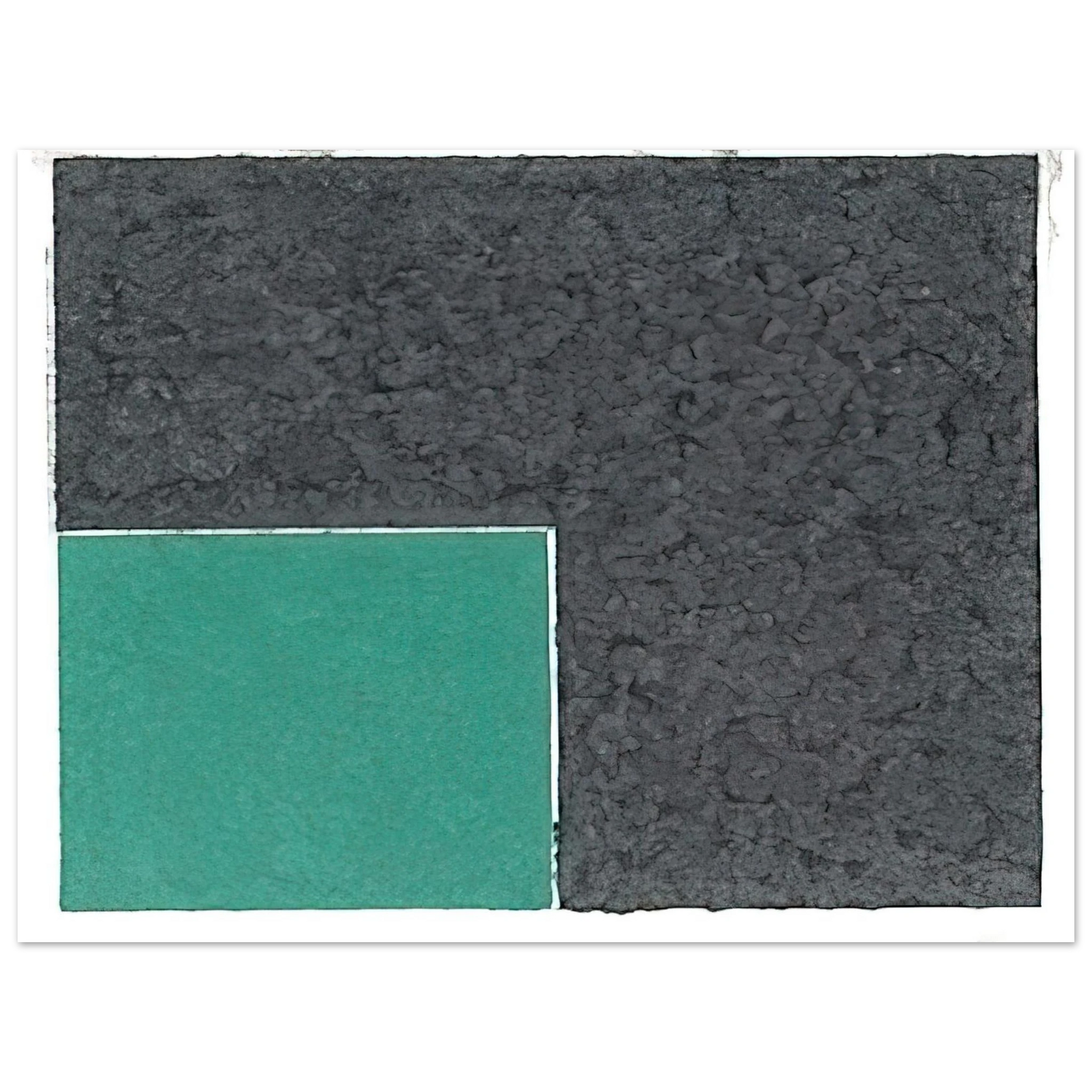 Ellsworth Kelly - Colored Paper Image XVIII  Green Square with Grey  Fine Art Poster - Default Title