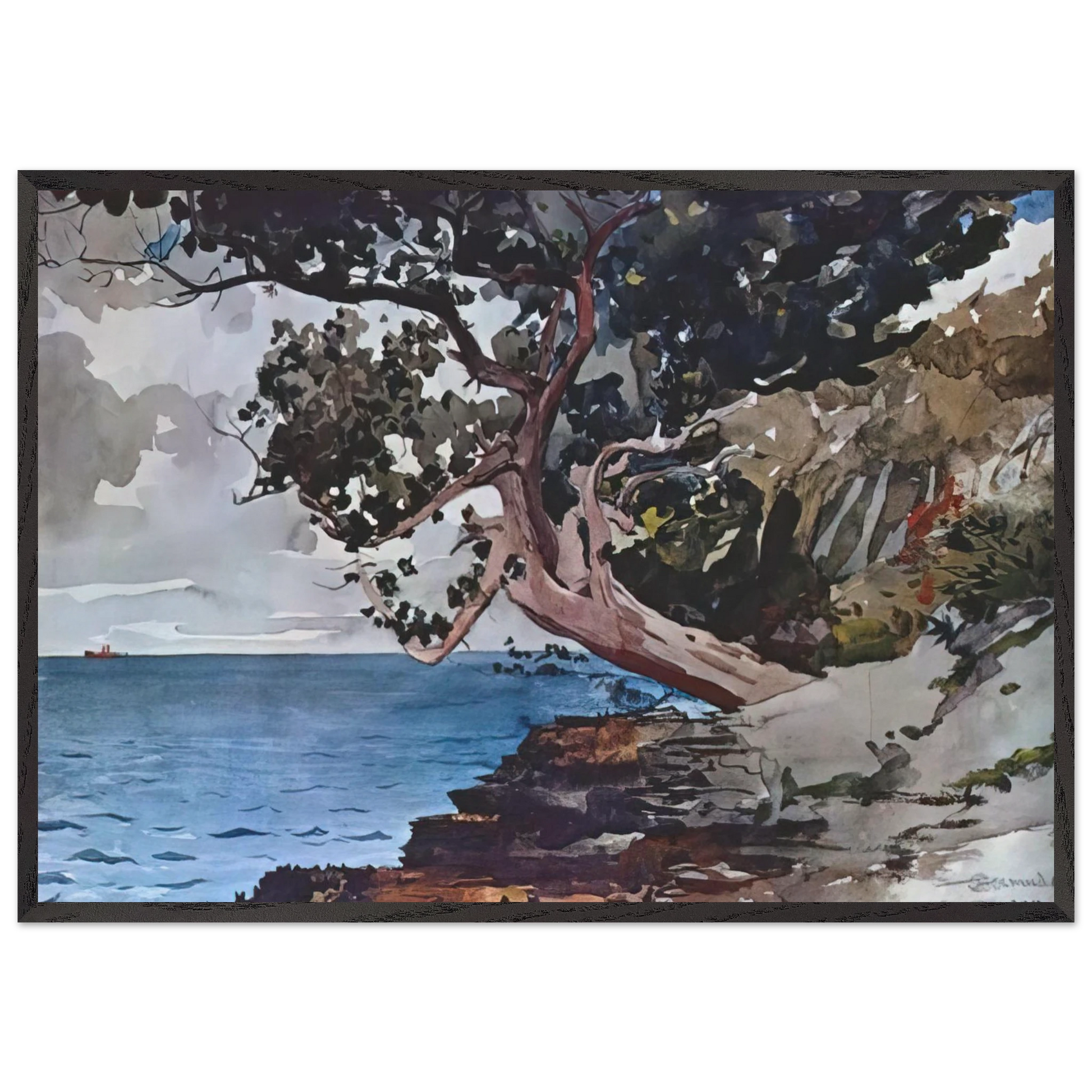 NORTH ROAD BERMUDA - Winslow Homer Framed Art Print – Black Wooden Frame - Default Title - -Framed Art Print