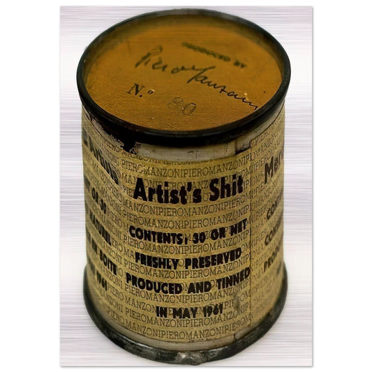 Artist's Shit - Piero Manzoni Brushed Aluminum Print - 70x100 cm / 28x40 inches | Piero Manzoni Aluminum Print | Piero Manzoni Prints
