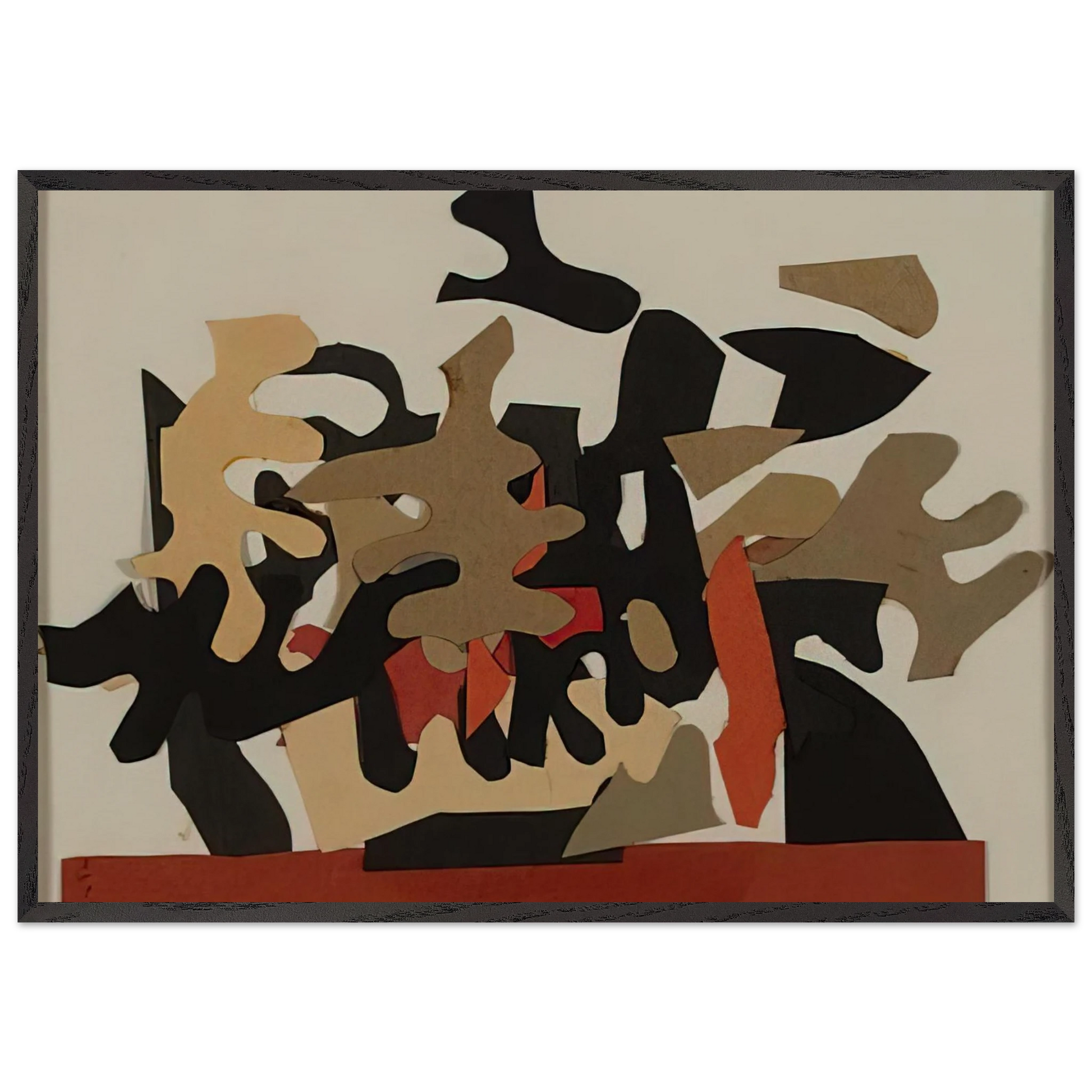 Red Boat - 1964 - Robert Goodnough Framed Art Print – Black Wooden Frame - Default Title - -Framed Art Print