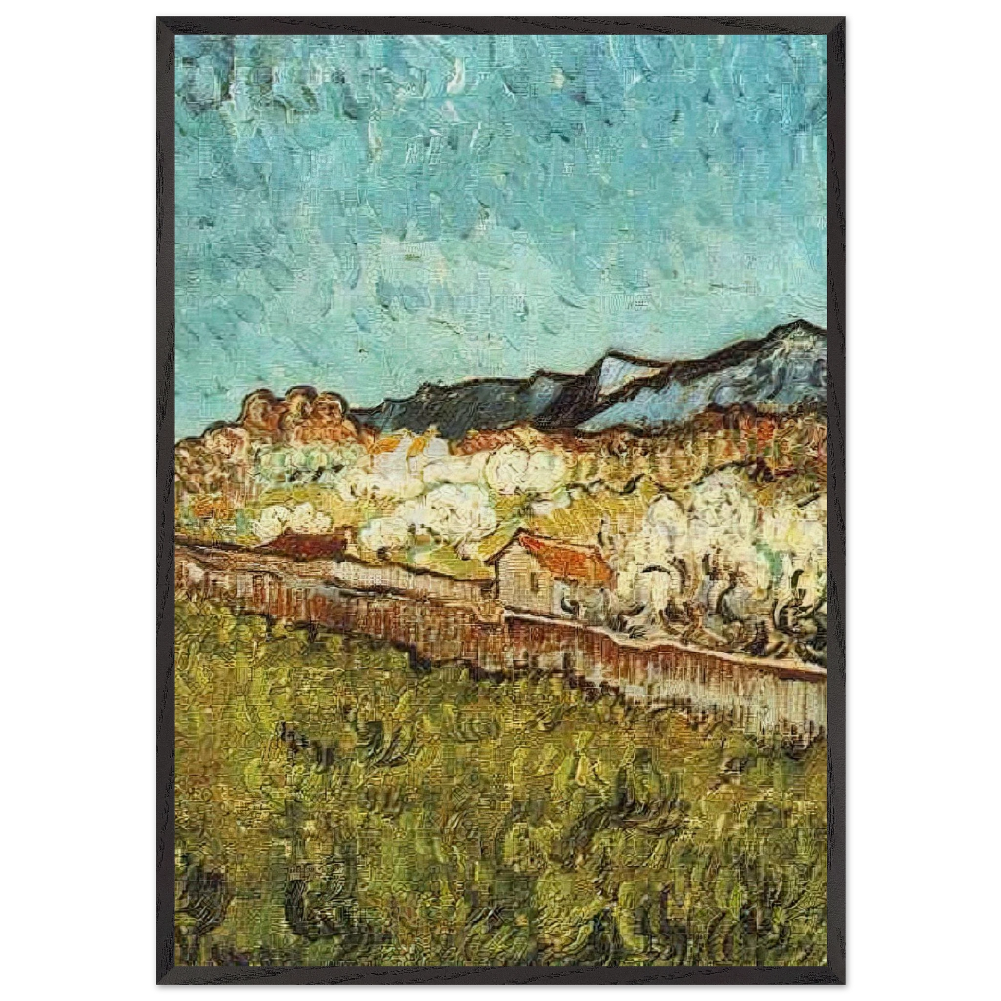 At the Foot of the Mountains - Vincent van Gogh Framed Art Print – Black Wooden Frame - Default Title - -Framed Art Print