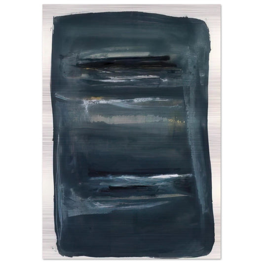 Abstract with Blue and Black - Abstract Expressionism - Larry Zox Brushed Aluminum Print - 70x100 cm / 28x40 inches | Larry Zox Aluminum Print | Larry Zox Prints