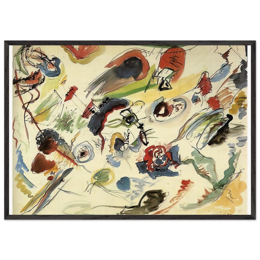UNTITLED FIRST ABSTRACT WATERCOLOR 1910 - Wassily Kandinsky Framed Art Print – Black Wooden Frame - Default Title - -Framed Art Print