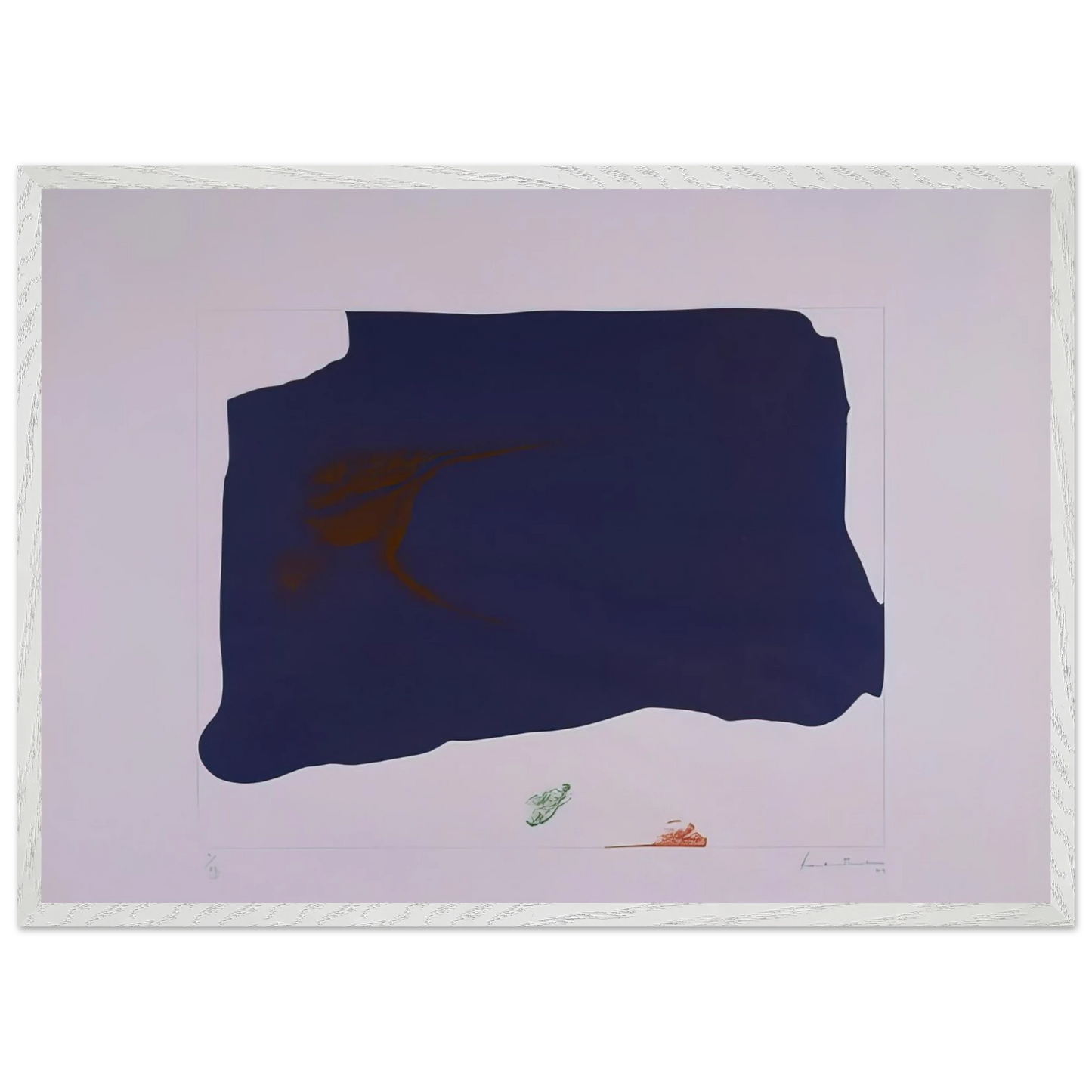 Helen Frankenthaler - Variation II on Mauve Corner - 1969 Wall art - 50x70 cm / 20x28 inches - Premium Wooden Framed Poster With Fine Art Paper - White frame