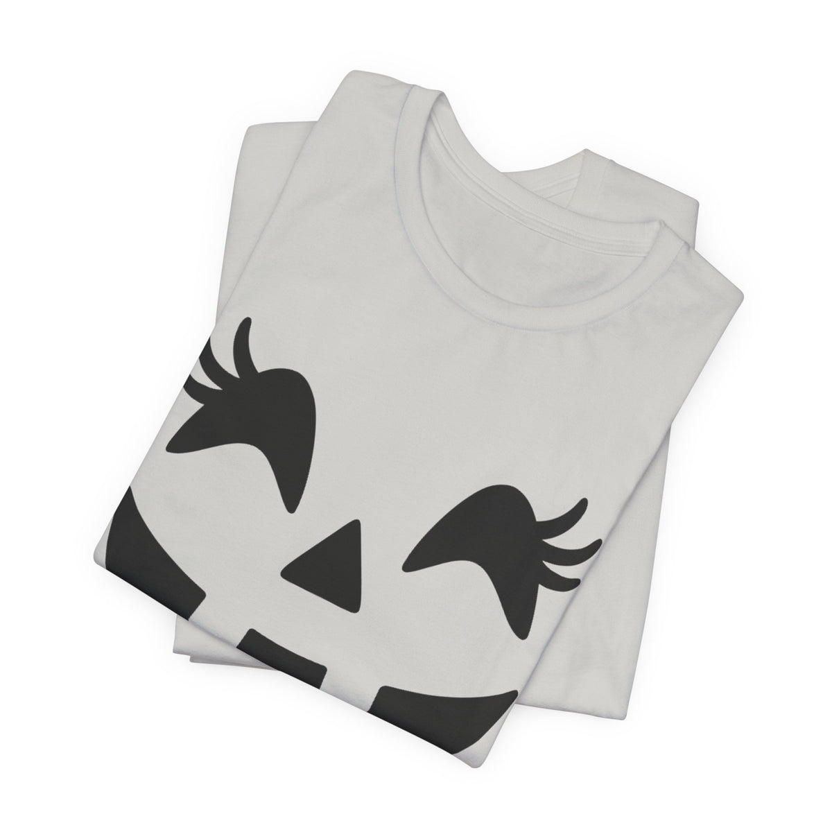 Jack O Lantern Face Pumpkin Eyelashes Halloween Women Girls T-Shirt