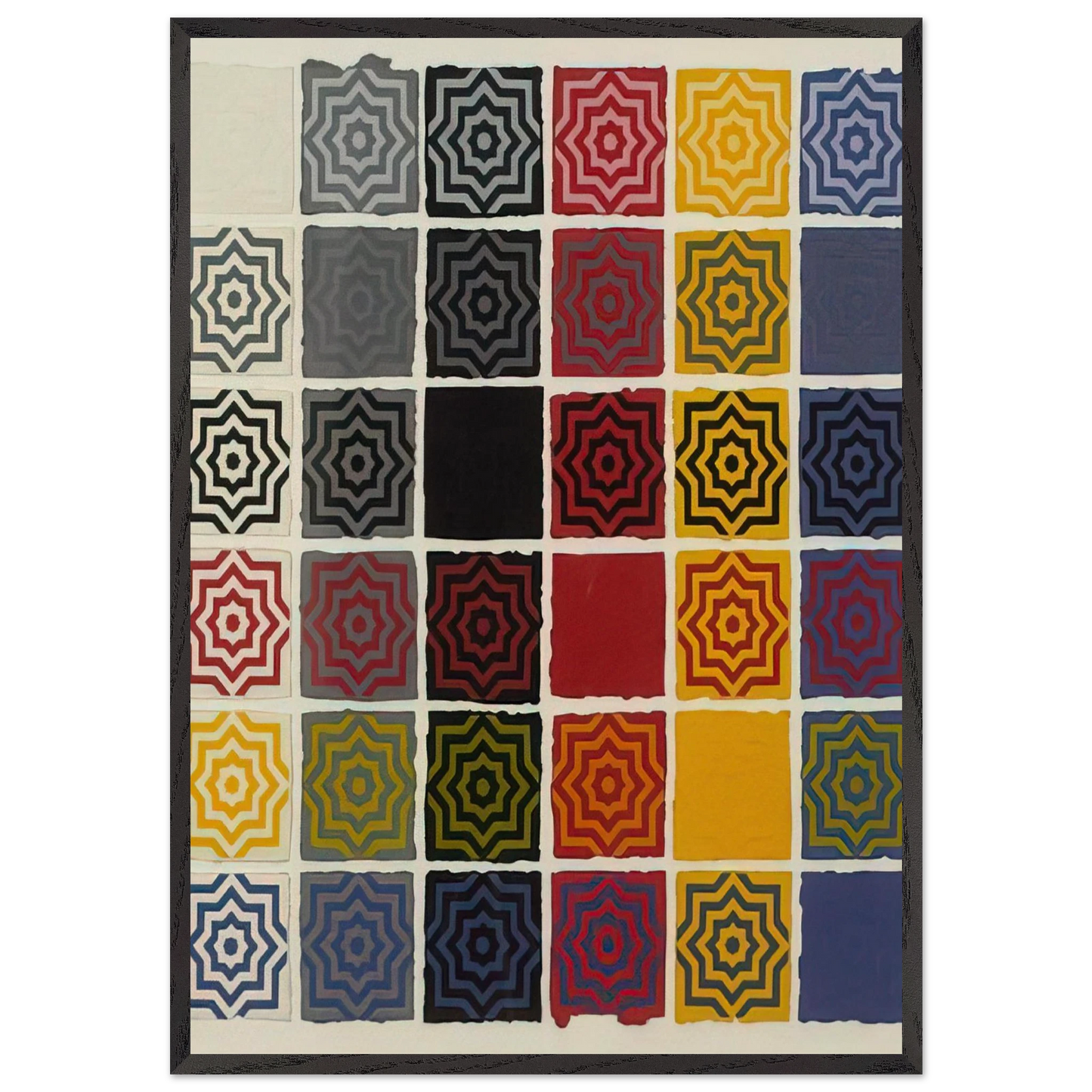 Stars 8 Pointed - Sol LeWitt Framed Art Print – Black Wooden Frame - Default Title - -Framed Art Print