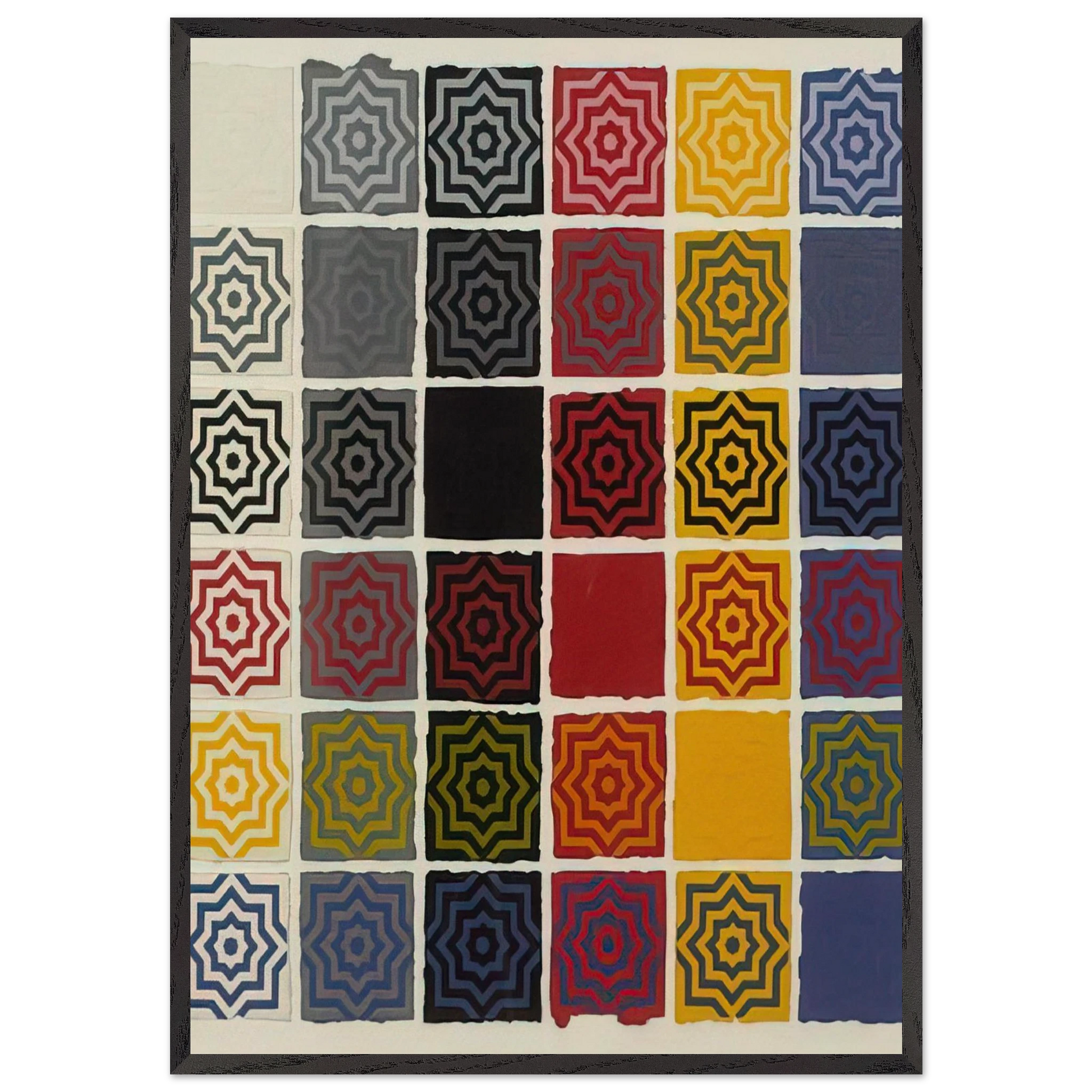 Stars 8 Pointed - Sol LeWitt Framed Art Print – Black Wooden Frame - Default Title - -Framed Art Print