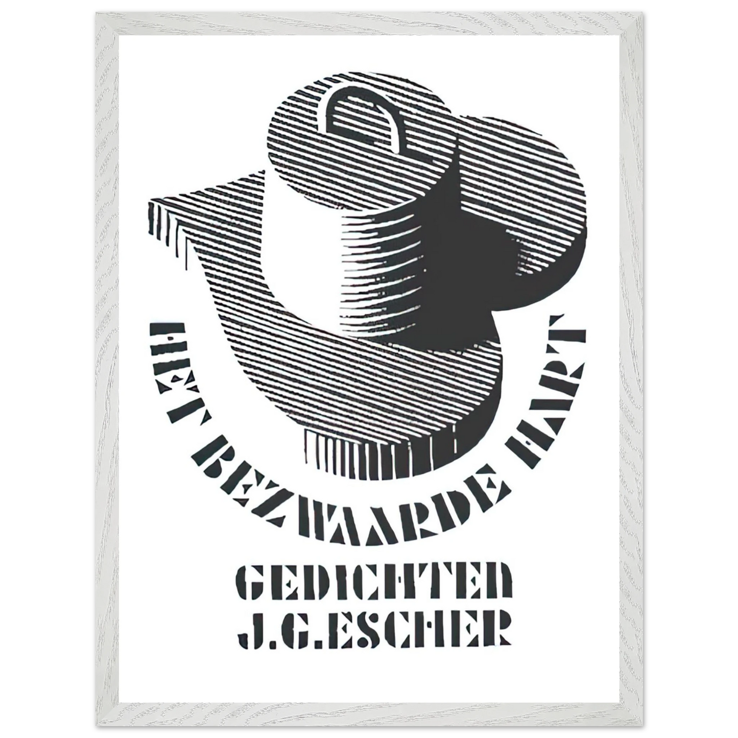 MC Escher - ESCHER (26) Wall Art - 30x40 cm / 12x16 inches - Premium Wooden Framed Poster With Fine Art Paper - White frame