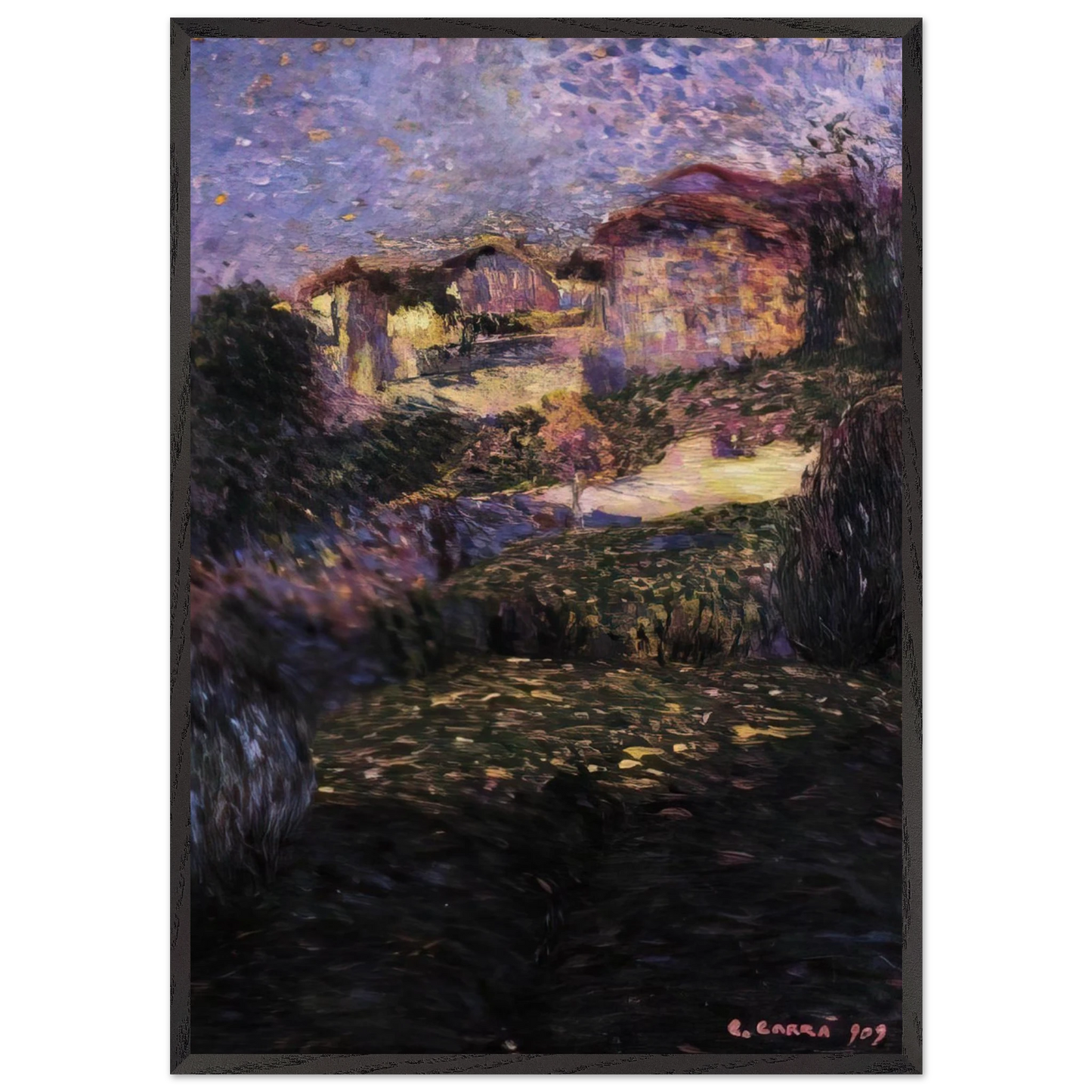 PAESAGGIO 1909 - Carlo Carra Framed Art Print – Black Wooden Frame - Default Title - -Framed Art Print
