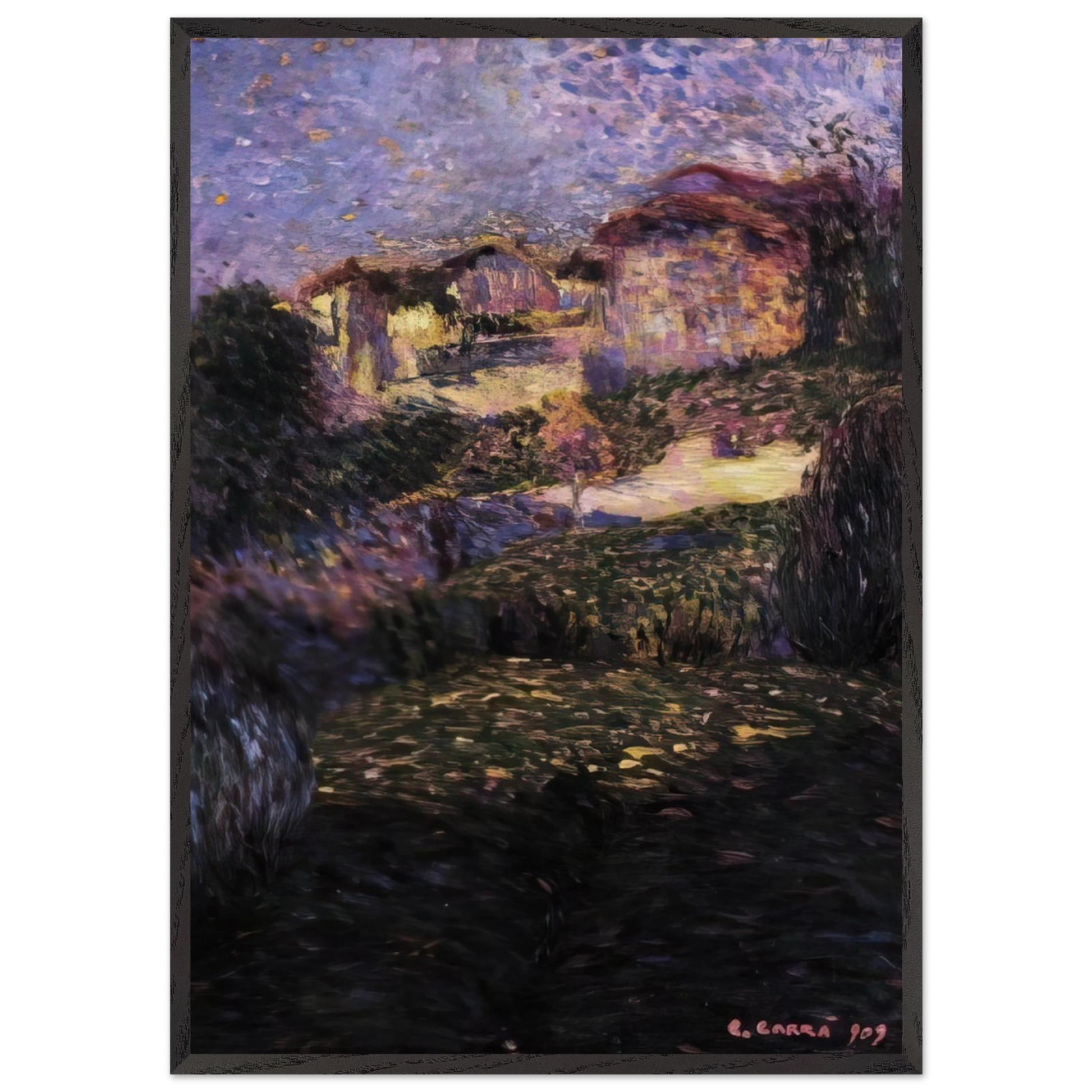 PAESAGGIO 1909 - Carlo Carra Framed Art Print – Black Wooden Frame - Default Title - -Framed Art Print