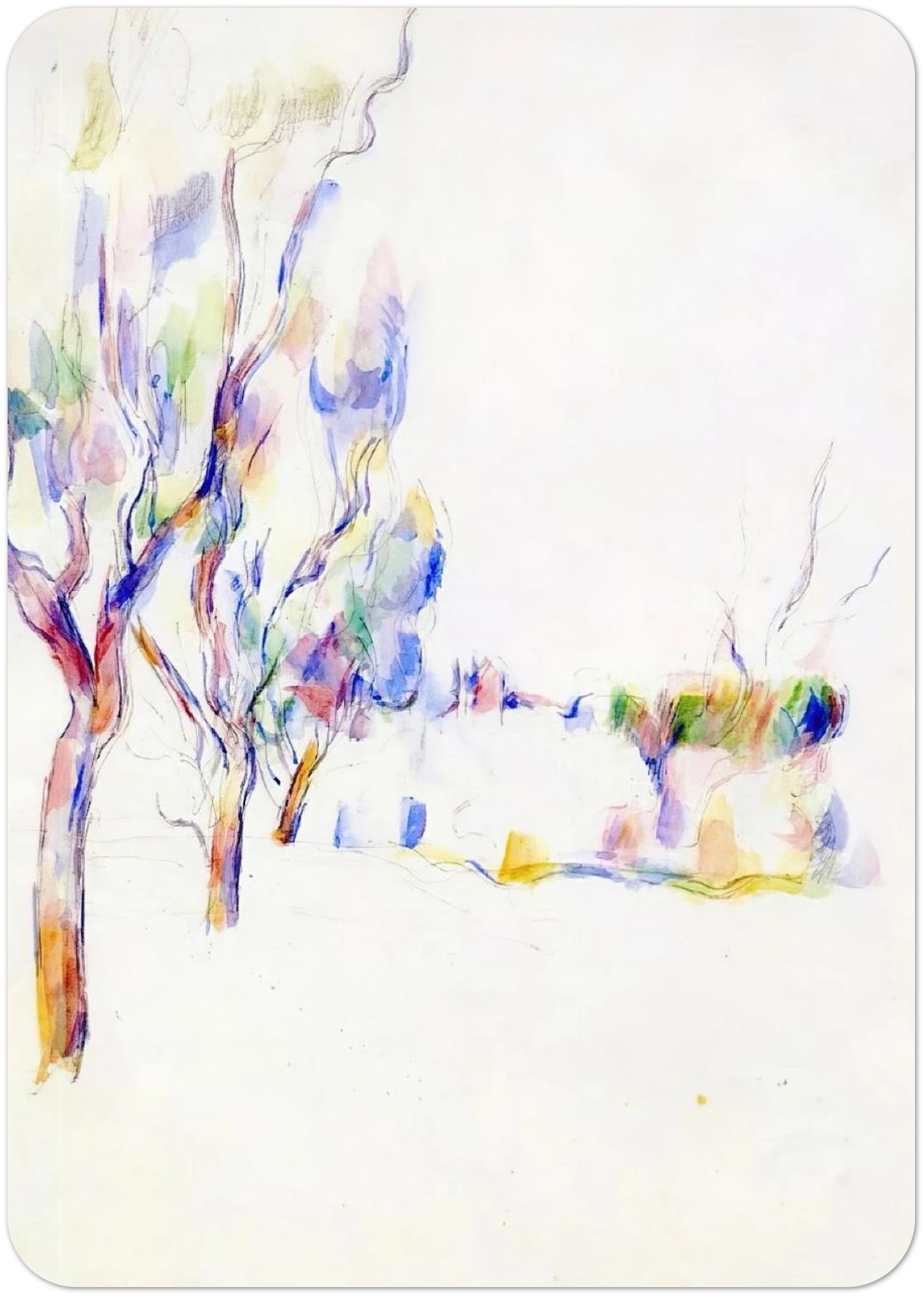 Almond Trees in Provence By Paul Cézanne Pack of 10 Post Cards | Paul Cézanne Post Cards | A6 (10.5 x 14.8 cm) - 4.1 x 5.8 inches