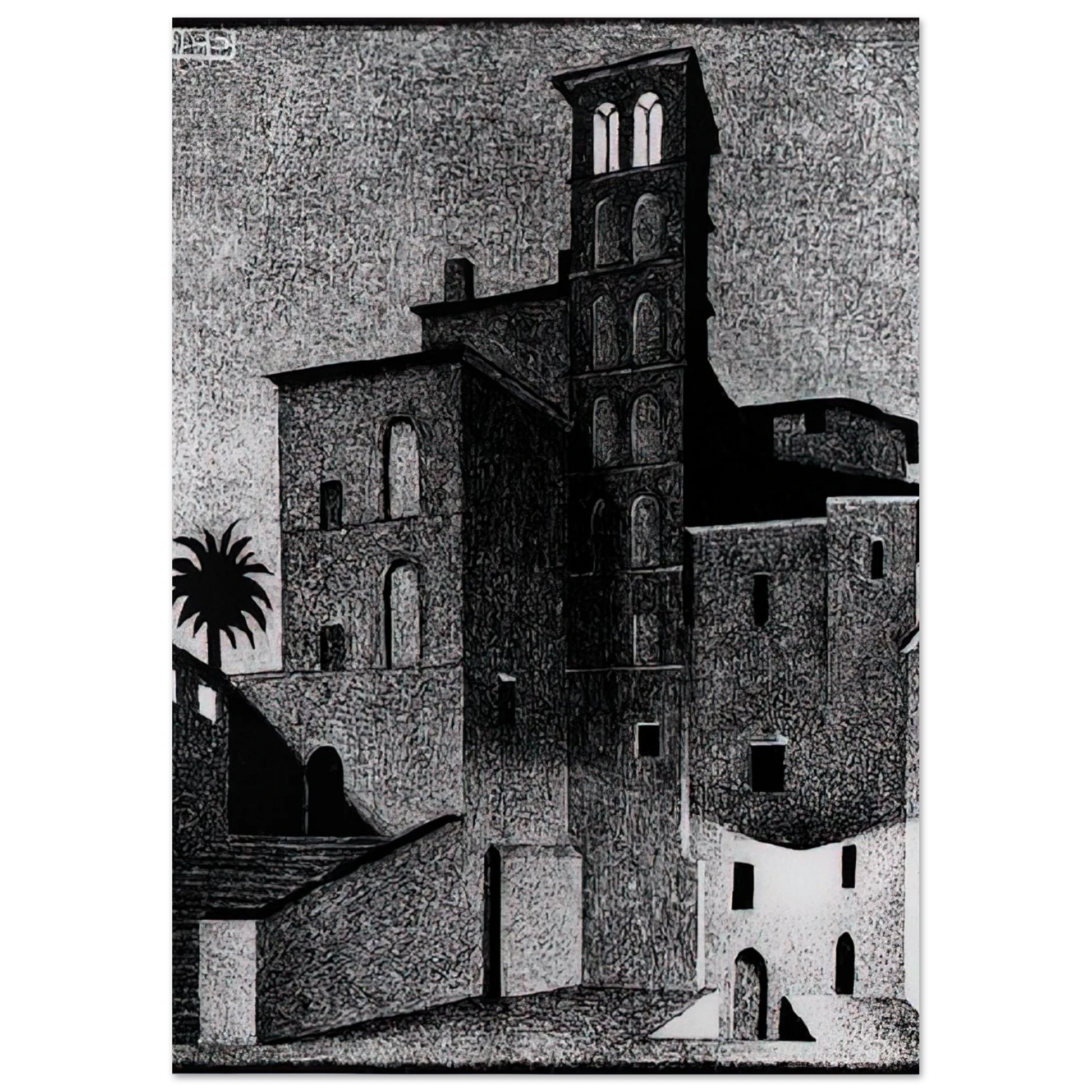 MC Escher - SS GIOVANNI ET PAOLO ROME MAY 1936 1936 Wall Art - 30x40 cm / 12x16 inches - Premium Wooden Framed Poster With Fine Art Paper - Wood frame