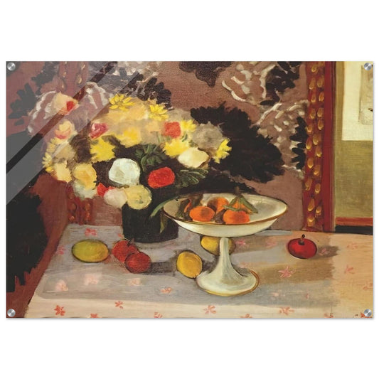 STILL LIFE BOUQUET AND COMPOTIER 1925 - Henri Matisse Acrylic Print - 70x100 cm / 28x40″ inches | Henri Matisse Wall Art | Henri Matisse Prints