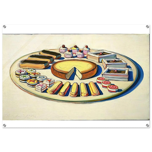 French Pastries - 1963 - Wayne Thiebaud Acrylic Print - 70x100 cm / 28x40″ inches | Wayne Thiebaud Wall Art | Wayne Thiebaud Prints