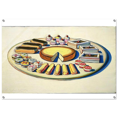 French Pastries - 1963 - Wayne Thiebaud Acrylic Print - 70x100 cm / 28x40″ inches | Wayne Thiebaud Wall Art | Wayne Thiebaud Prints