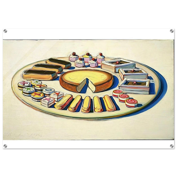 French Pastries - 1963 - Wayne Thiebaud Acrylic Print - 70x100 cm / 28x40″ inches | Wayne Thiebaud Wall Art | Wayne Thiebaud Prints