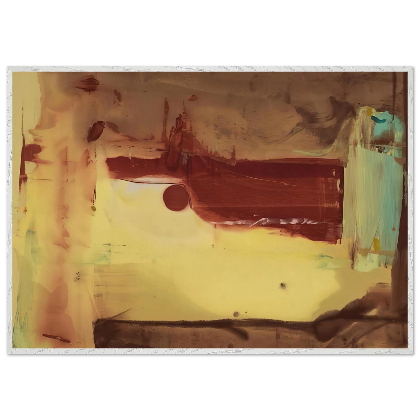 Helen Frankenthaler - Desert Pass - 1976 Wall art - 40x50 cm / 16x20 inches - Premium Wooden Framed Poster With Fine Art Paper - White frame
