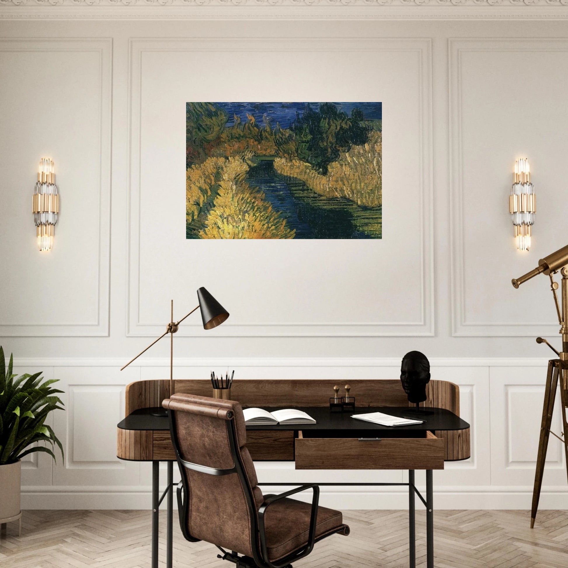 The Little Stream - Vincent van Gogh Brushed Aluminum Print - 70x100 cm / 28x40 inches | Vincent van Gogh Aluminum Print | Vincent van Gogh Prints