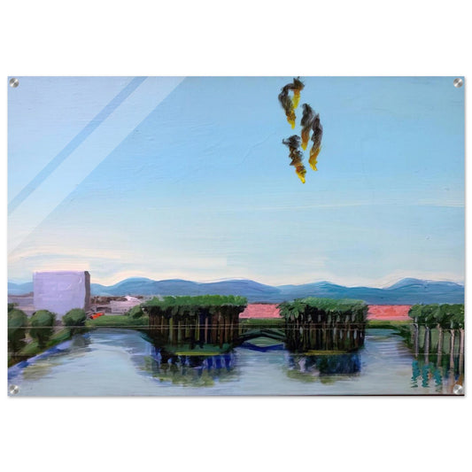 Echo Park Falling Angels - 1974 - Carlos Almaraz Acrylic Print - 70x100 cm / 28x40″ inches | Carlos Almaraz Wall Art | Carlos Almaraz Prints