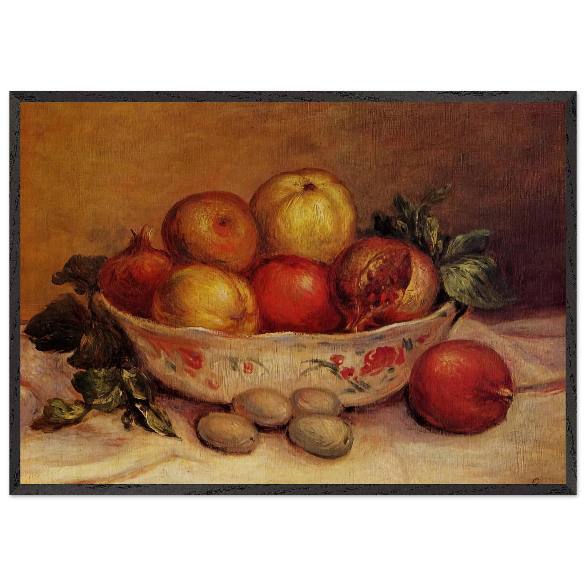 Still Life with Pomegranates - Pierre-Auguste Renoir Framed Art Print – Black Wooden Frame - Default Title - -Framed Art Print