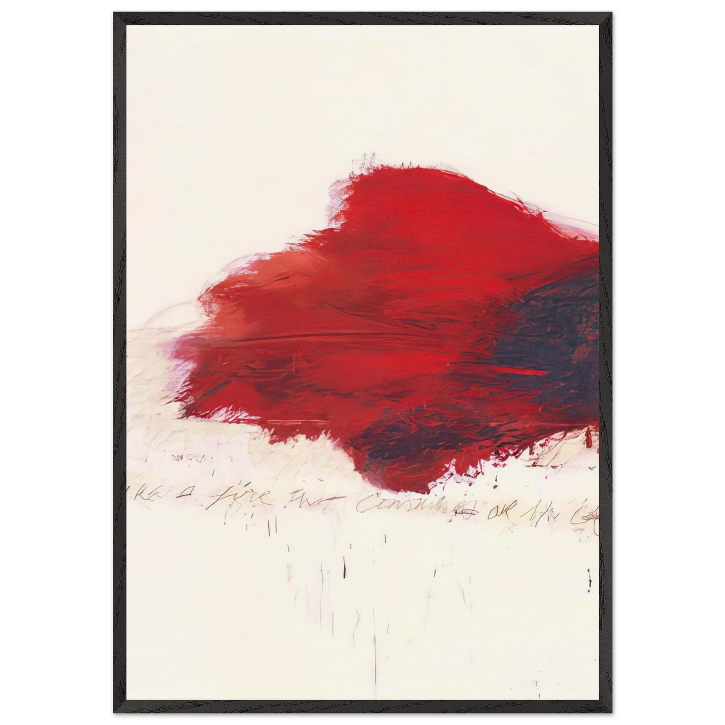 Fifty Days at Iliam The Fire that Consumes All before It - Cy Twombly Framed Art Print – Black Wooden Frame - Default Title - -Framed Art Print