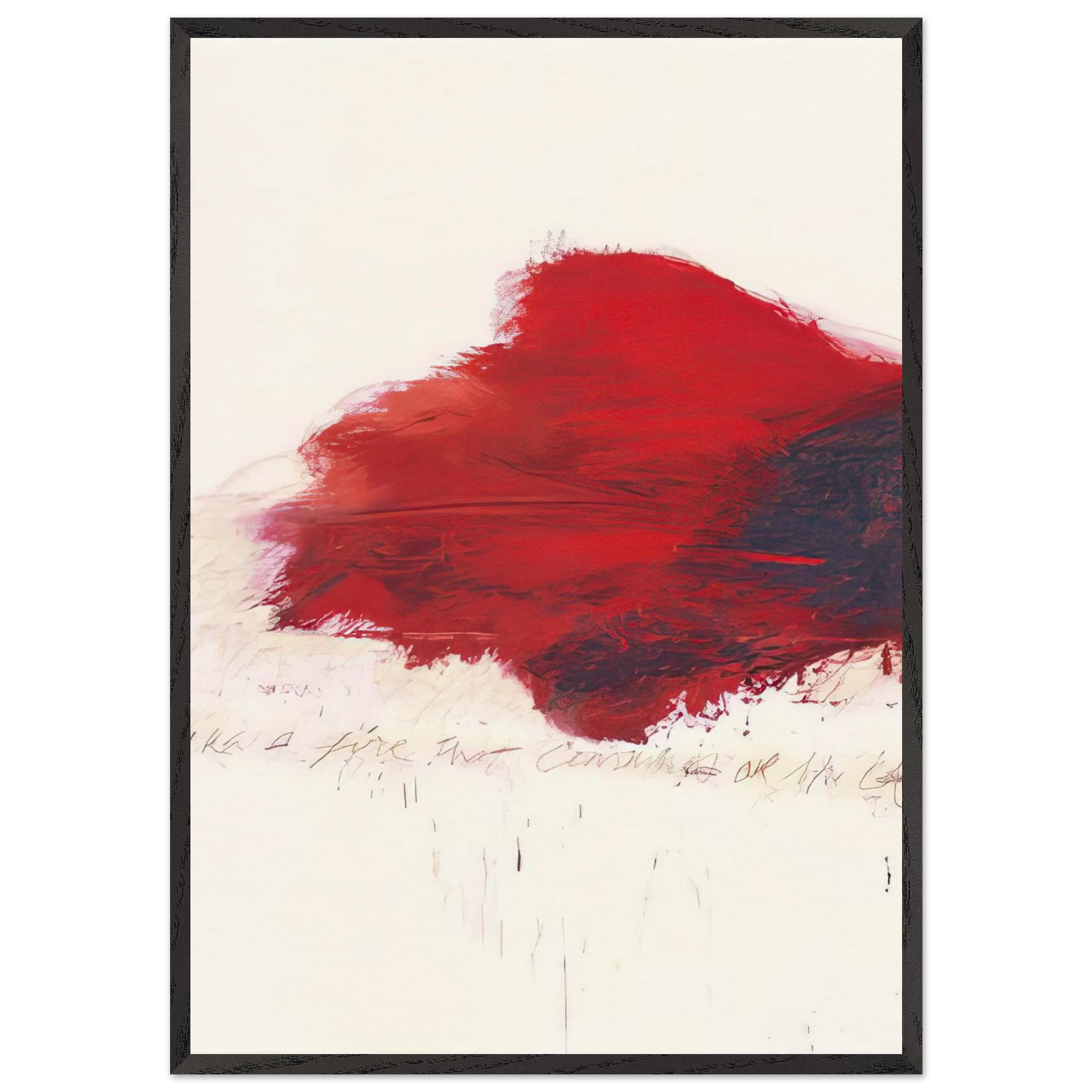 Fifty Days at Iliam The Fire that Consumes All before It - Cy Twombly Framed Art Print – Black Wooden Frame - Default Title - -Framed Art Print