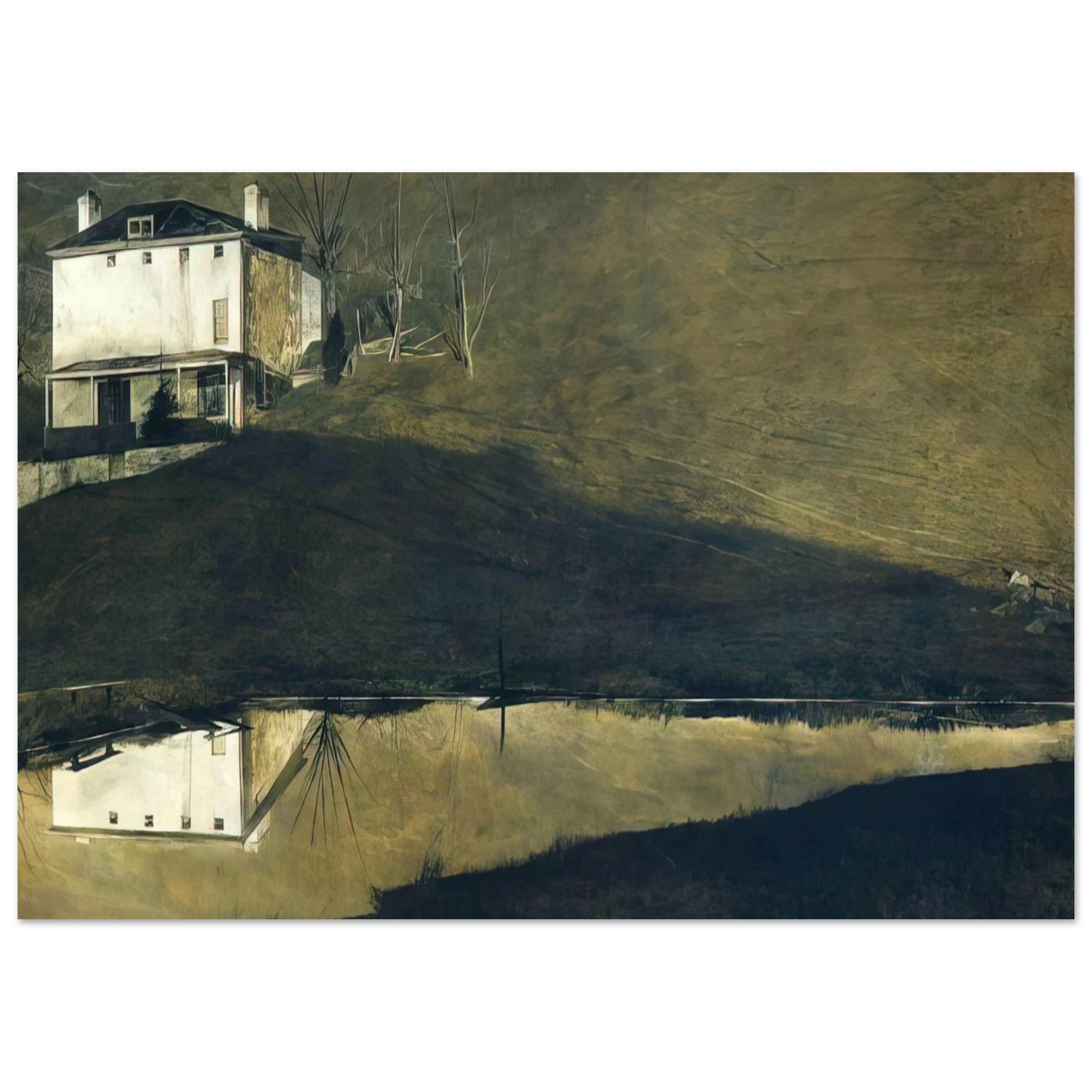 Andrew Wyeth - BROWN SWISS Wall Art - 21x29.7 cm / 8x12" - Premium Wooden Framed Poster With Fine Art Paper - Wood frame