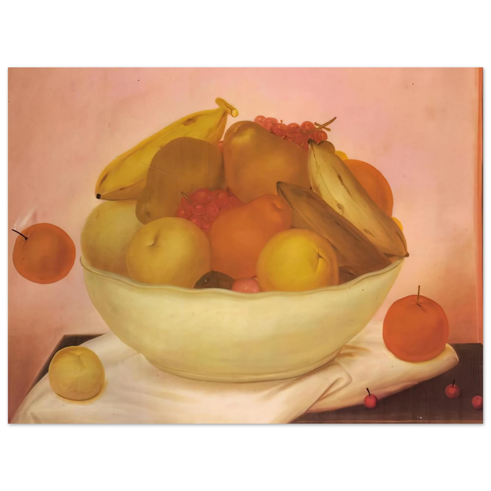 Fernando Botero - STILL LIFE WITH ORANGE FALLING Fine Art Poster - Default Title
