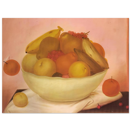 Fernando Botero - STILL LIFE WITH ORANGE FALLING Fine Art Poster - Default Title