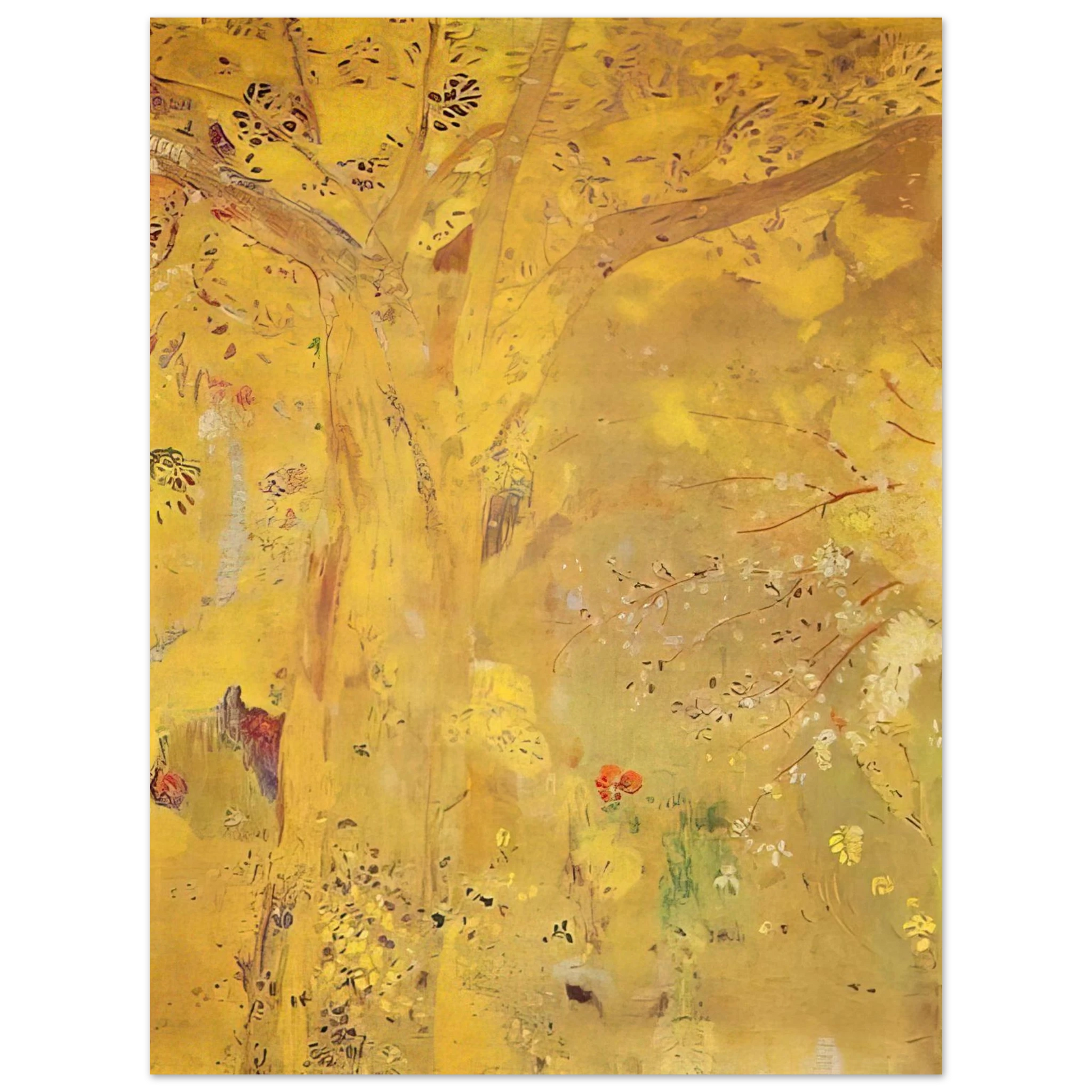 Odilon Redon - TREE AGAINST A YELLOW BACKGROUND 1901 Fine Art Poster - Default Title