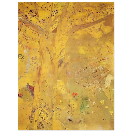 Odilon Redon - TREE AGAINST A YELLOW BACKGROUND 1901 Fine Art Poster - Default Title