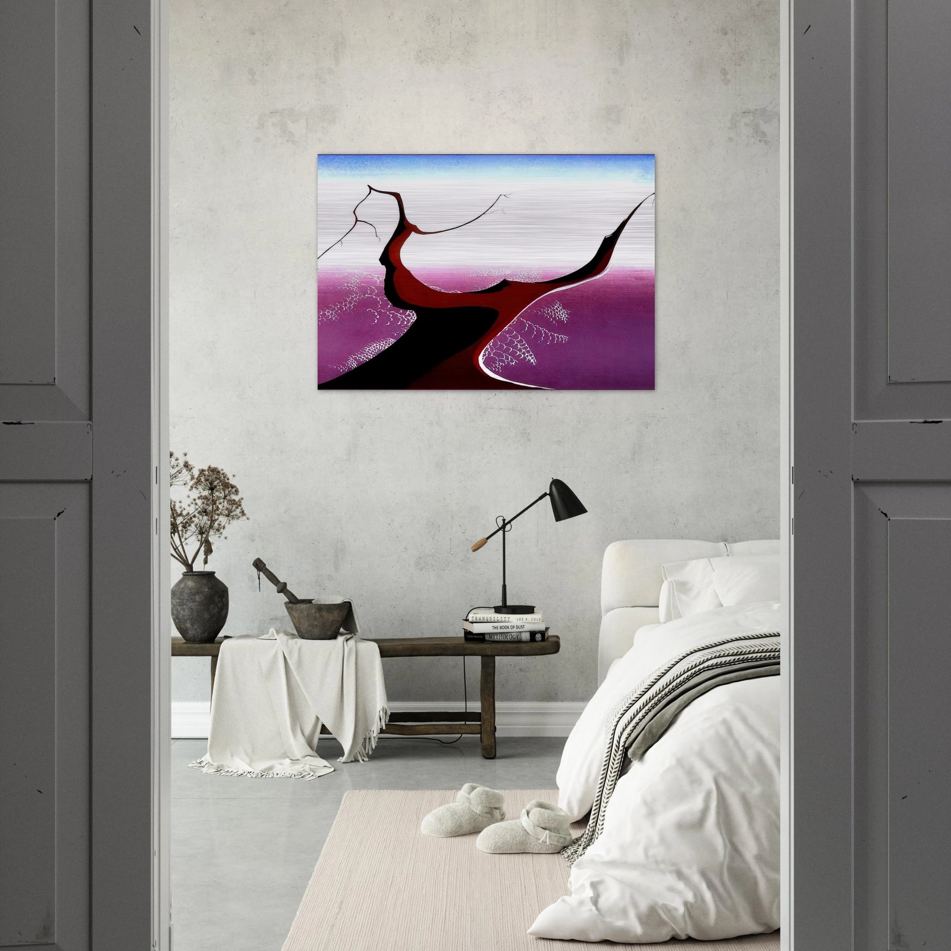 Desert Tree - Eyvind Earle Brushed Aluminum Print - 70x100 cm / 28x40 inches | Eyvind Earle Aluminum Print | Eyvind Earle Prints