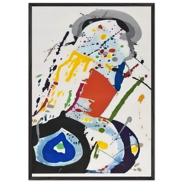 untitled  sfe081  - Sam Francis 70x100 cm / 28x40 inches Framed Art Print – Black Wooden Frame