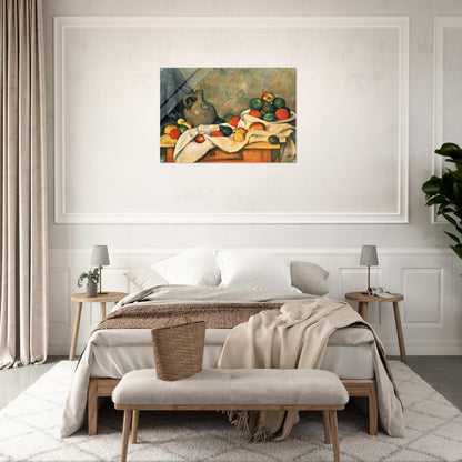 Curtain, Jug and Fruit - Paul Cézanne Acrylic Print - 70x100 cm / 28x40″ inches