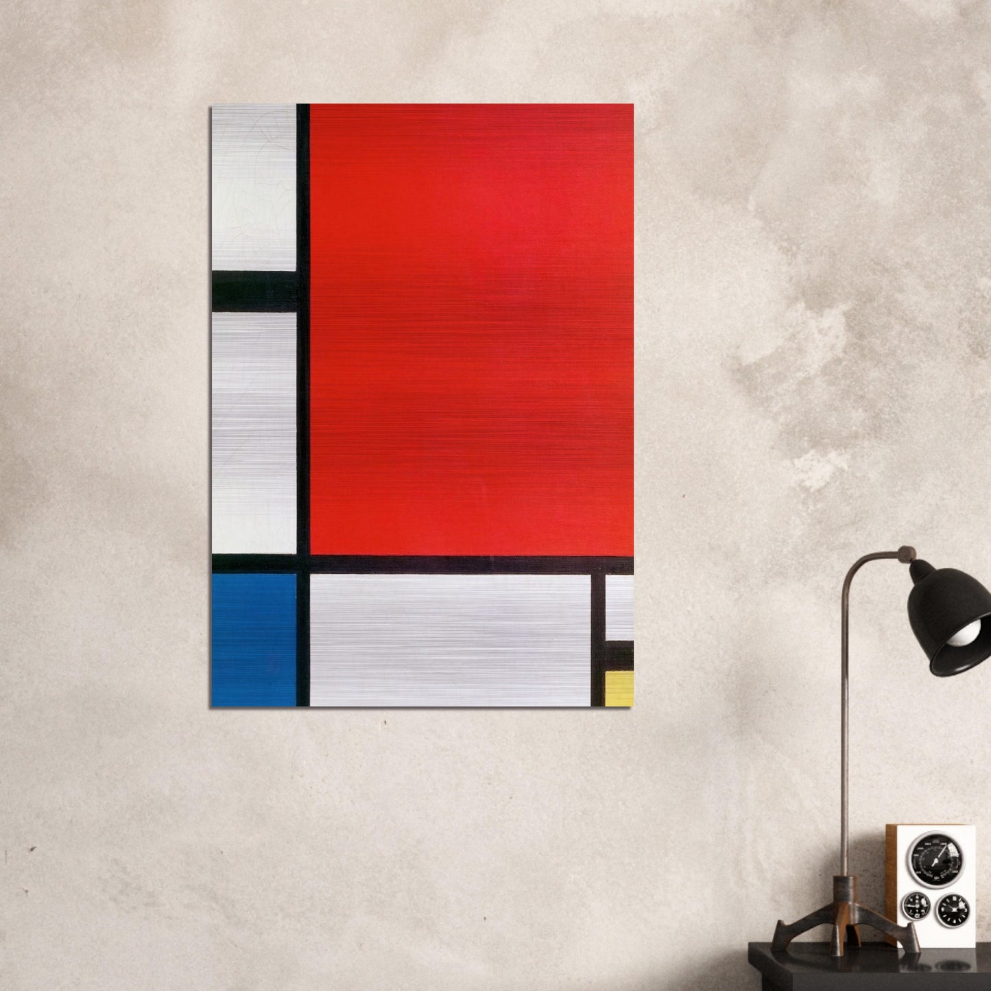 Composition with Red, Blue and Yellow - Piet Mondrian Brushed Aluminum Print - 70x100 cm / 28x40 inches | Piet Mondrian Aluminum Print | Piet Mondrian Prints