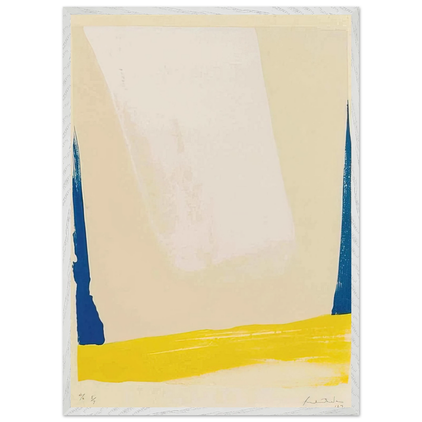 Helen Frankenthaler - White Portal - 1967 Wall art - 50x70 cm / 20x28 inches - Premium Wooden Framed Poster With Fine Art Paper - Black frame