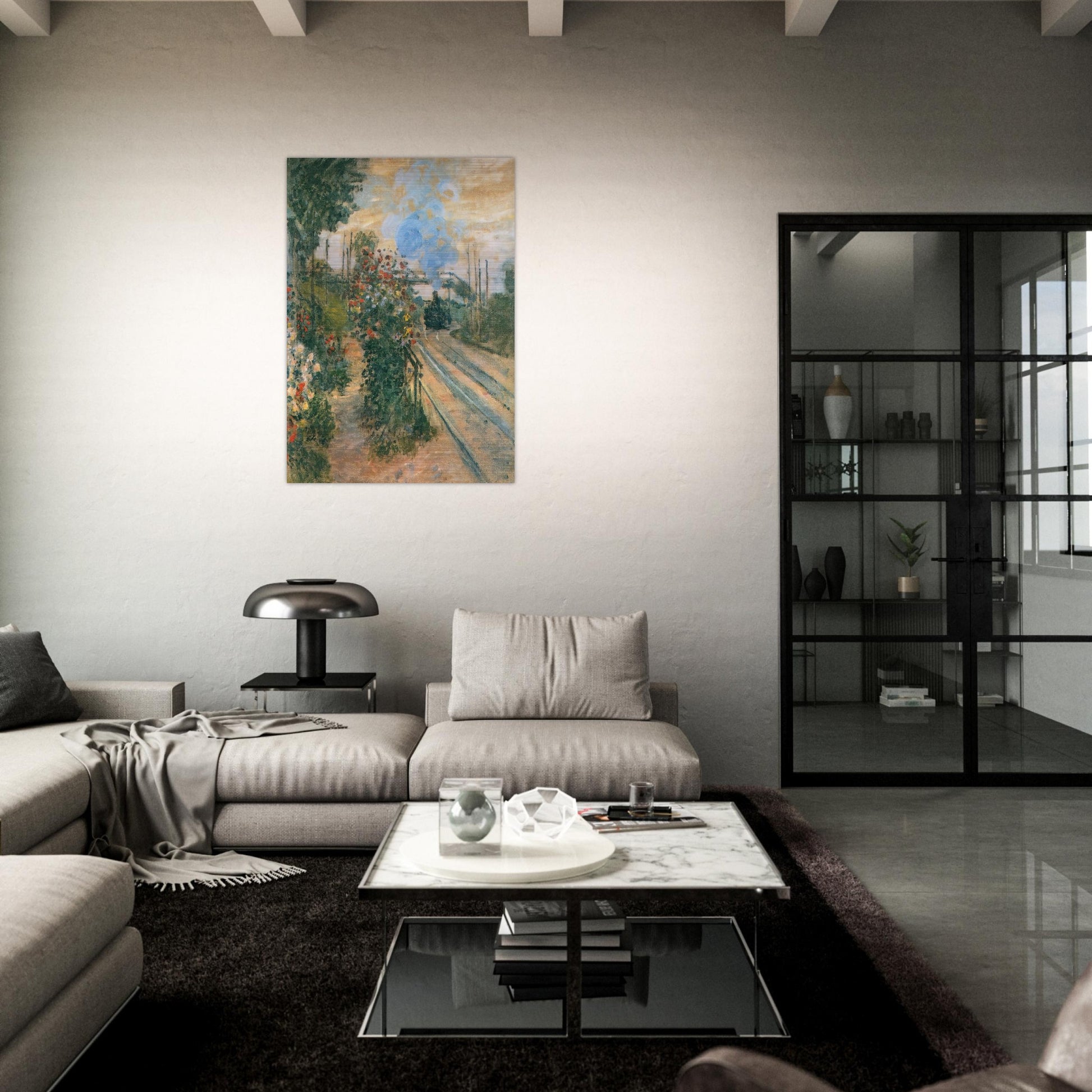 Arriving at Montegeron - claude monet Brushed Aluminum Print - 70x100 cm / 28x40 inches | claude monet Aluminum Print | claude monet Prints