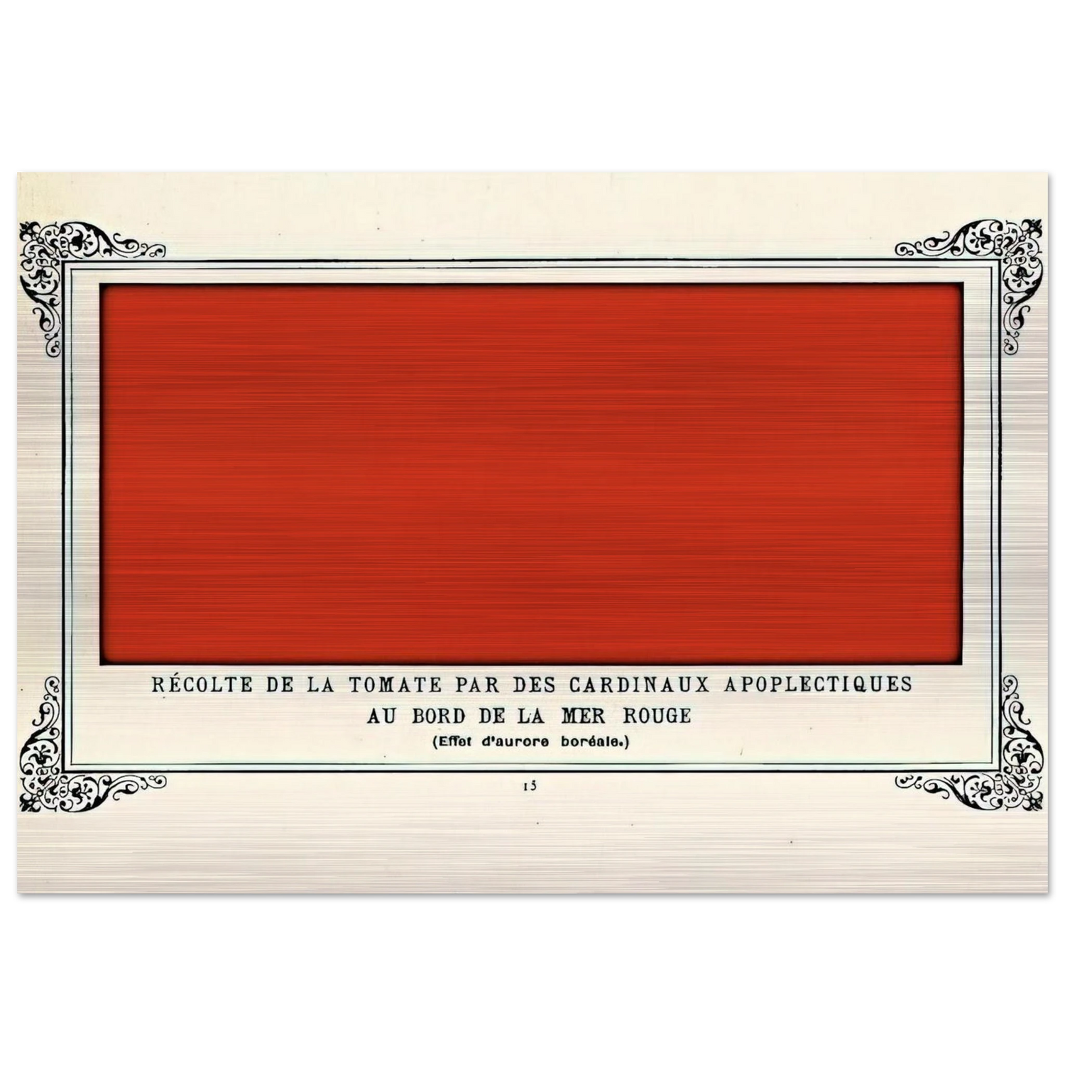 Apoplectic Cardinals Harvesting Tomatoes on the Shore of the Red Sea Study of the Aurora Borealis - Alphonse Allais Brushed Aluminum Print - 70x100 cm / 28x40 inches | Alphonse Allais Aluminum Print | Alphonse Allais Prints