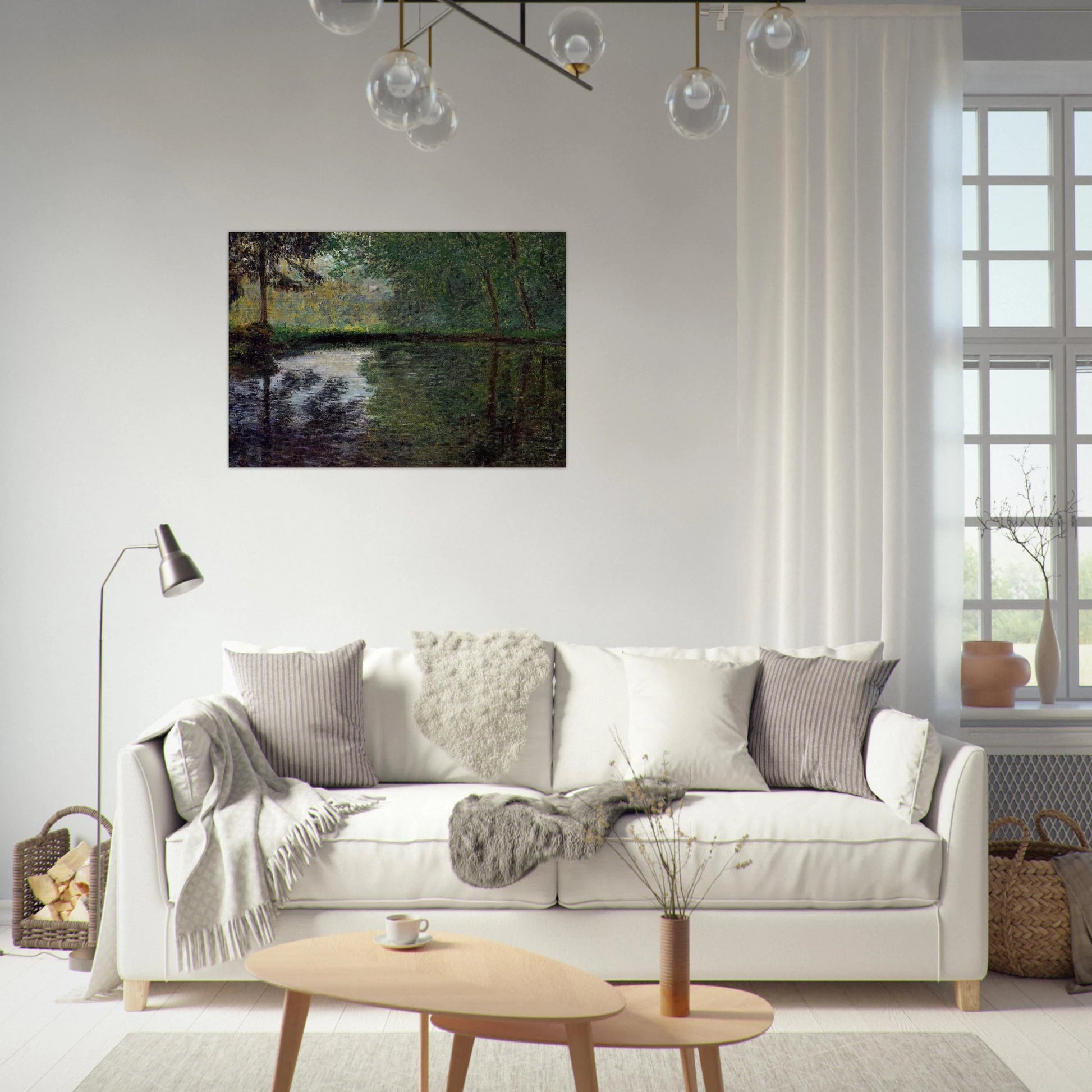 The Pond at Montgeron 2 - claude monet Brushed Aluminum Print - 70x100 cm / 28x40 inches | claude monet Aluminum Print | claude monet Prints