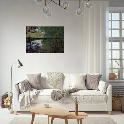 The Pond at Montgeron 2 - claude monet Brushed Aluminum Print - 70x100 cm / 28x40 inches | claude monet Aluminum Print | claude monet Prints