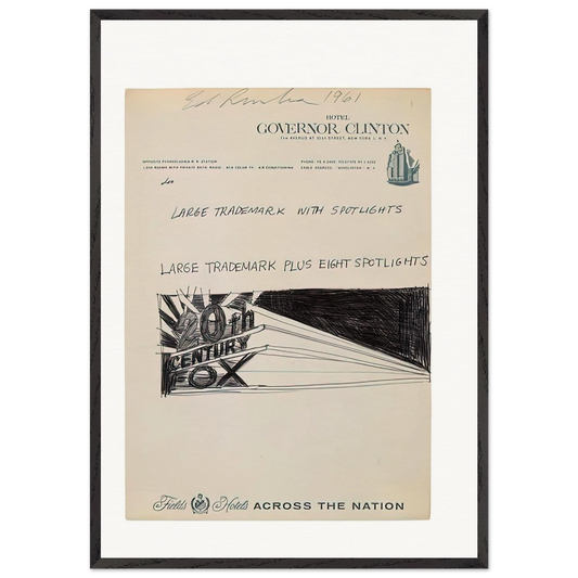 TRADEMARCK SKETCH 1961 - Edward Ruscha Framed Art Print – Black Wooden Frame - Default Title - -Framed Art Print