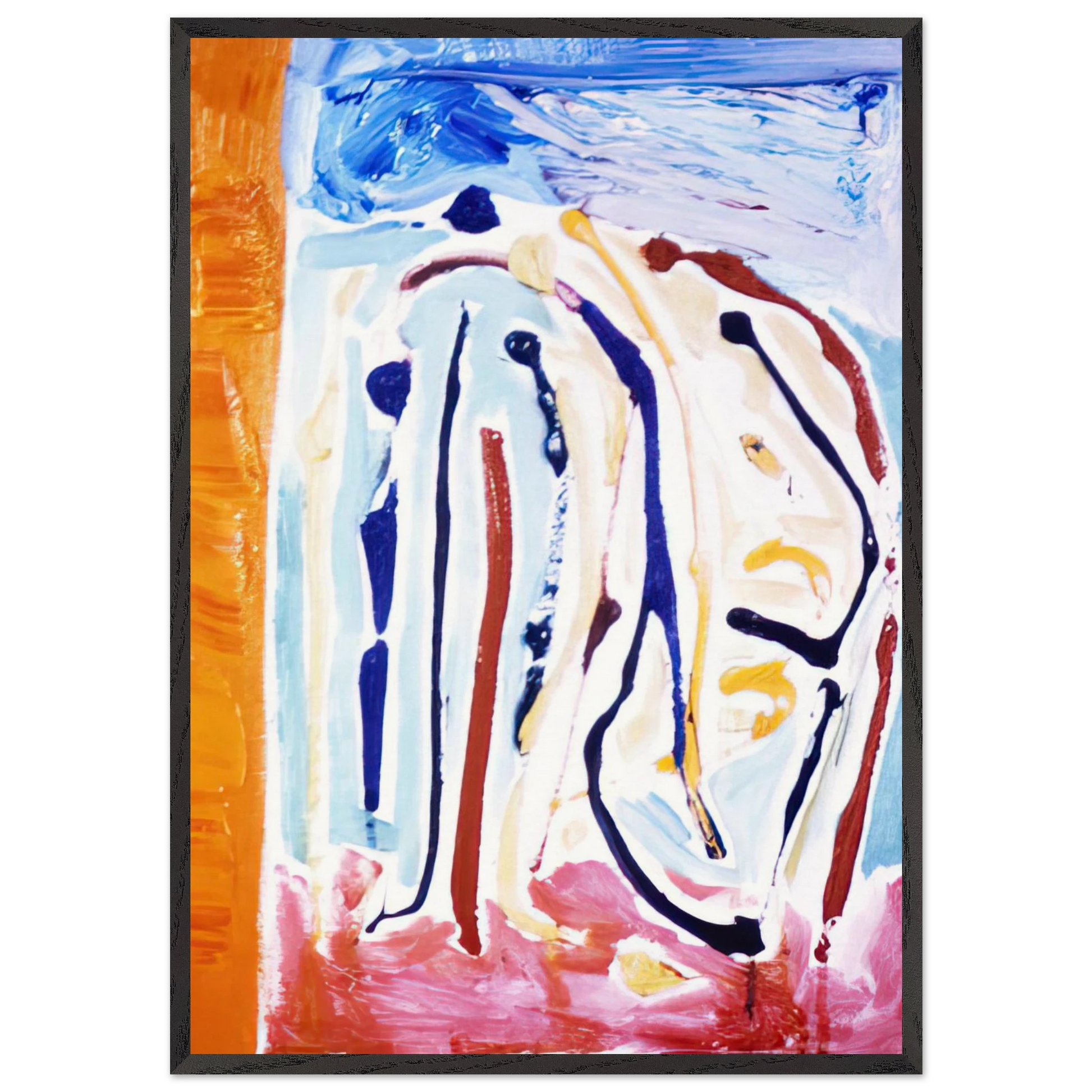 Sky Dance - 1973 - Ronnie Landfield Framed Art Print – Black Wooden Frame - Default Title - -Framed Art Print