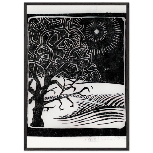 THE BORGER OAK - MC Escher Framed Art Print – Black Wooden Frame - Default Title - -Framed Art Print