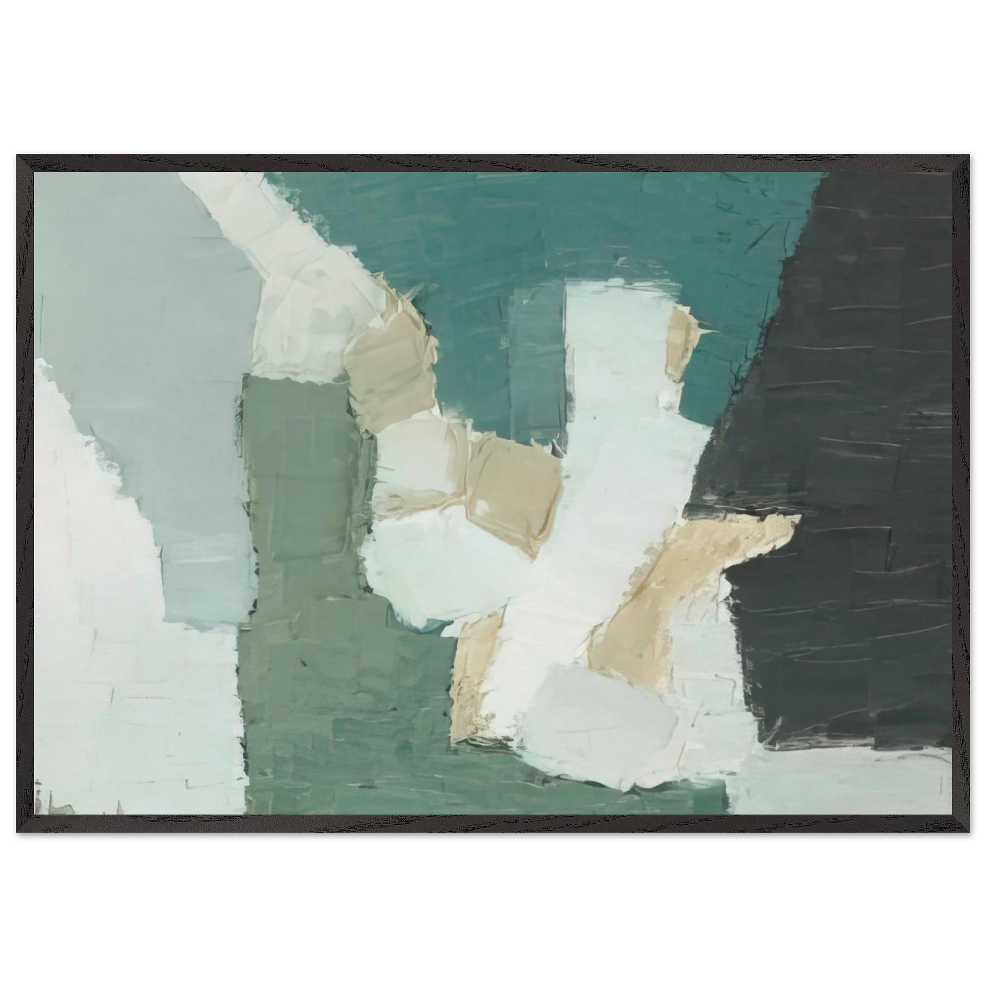 Composition - 1949 - Nicolas de Stael Framed Art Print – Black Wooden Frame - Default Title - -Framed Art Print