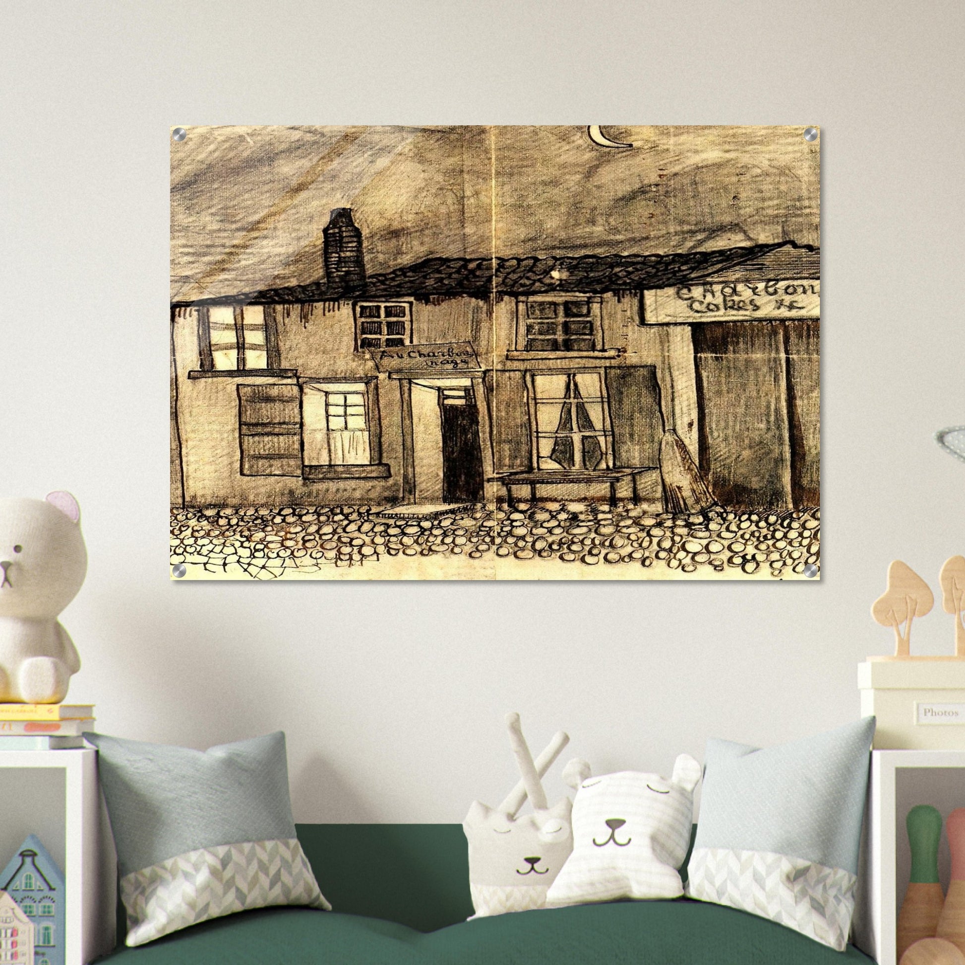 “Au Charbonnage” Café - Vincent van Gogh Acrylic Print - 70x100 cm / 28x40″ inches | Vincent van Gogh Wall Art | Vincent van Gogh Prints