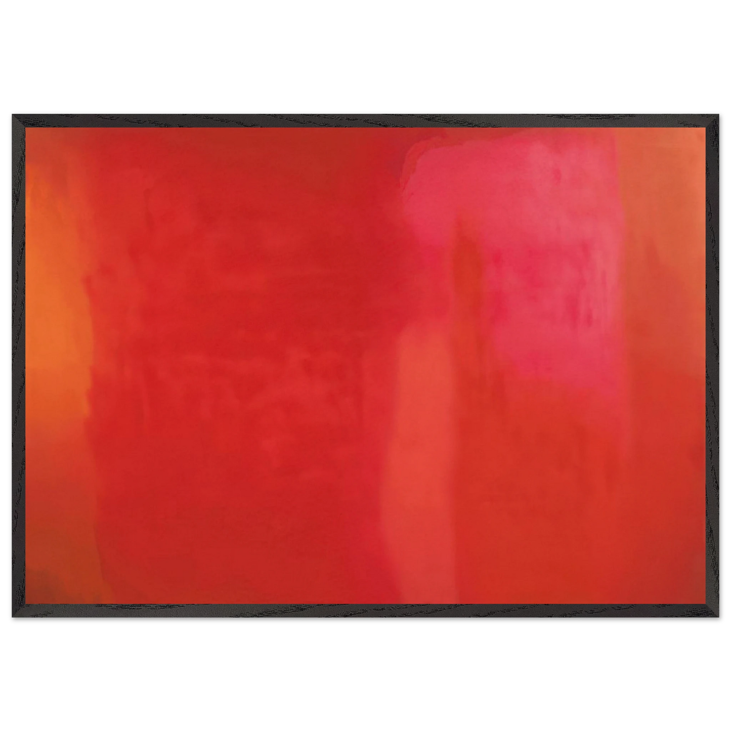 RED FIELD 1972 - Esteban Vicente Framed Art Print – Black Wooden Frame - Default Title - -Framed Art Print