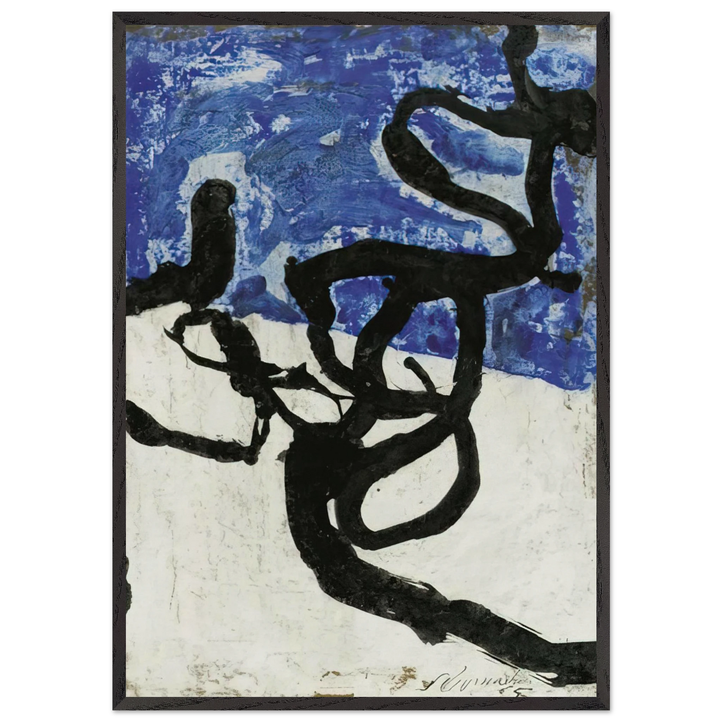 Untitled - Tachisme N6 - Emil Schumacher Framed Art Print – Black Wooden Frame - Default Title - -Framed Art Print