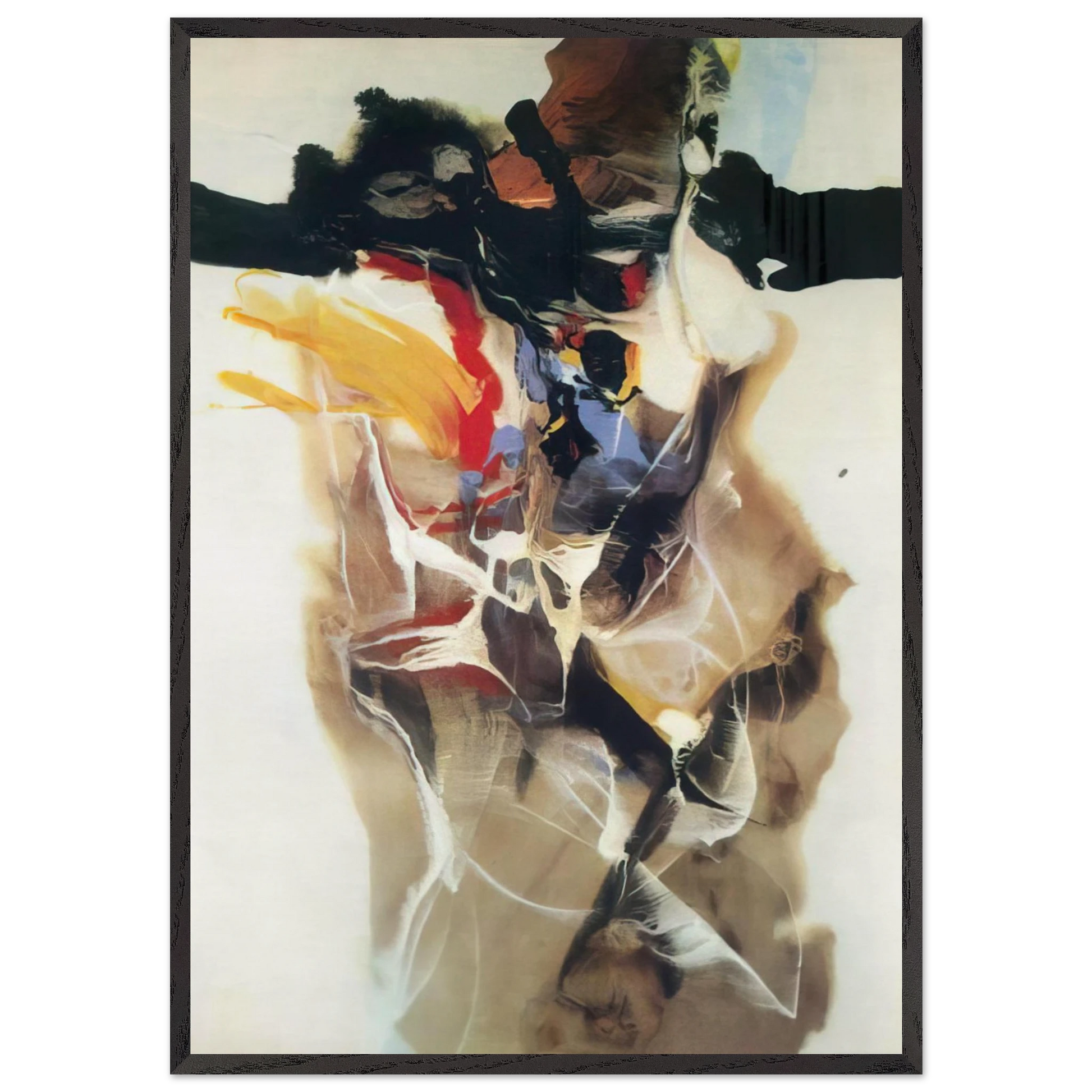 Phenomena High Octane - 1960 - Paul Jenkins Framed Art Print – Black Wooden Frame - Default Title - -Framed Art Print