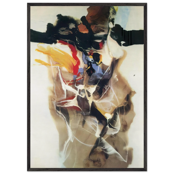 Phenomena High Octane - 1960 - Paul Jenkins 70x100 cm / 28x40 inches Framed Art Print – Black Wooden Frame